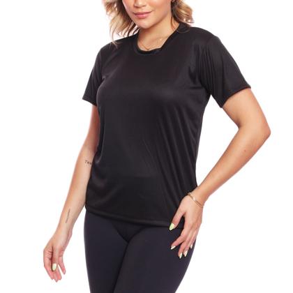 Imagem de Kit 3 Camisetas Feminina Manga Curta Dry Fit Basica Lisa Proteção Solar Uv