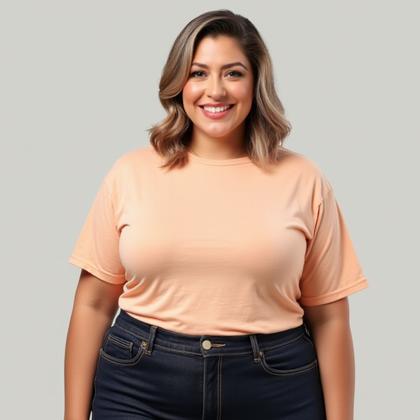 Imagem de Kit 3 Camisetas Feminina Plus Size 100% Algodão T-Shirt G1 A G3 Básica Lisa
