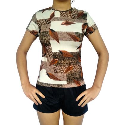 Imagem de Kit 3 Camisetas Femininas Baby Look Gola Careca Estampas Sortidas Viscolycra Pp ao Plus Size