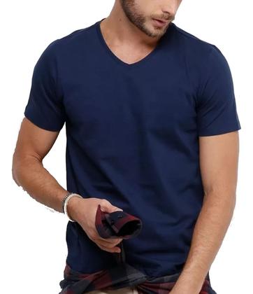 Imagem de Kit 3 Camisetas Gola V Masculina Básica Lisa Algodão Blusa