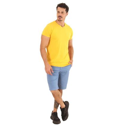 Imagem de kit 3 Camisetas Gola V Masculina Camisa 100% Algodão