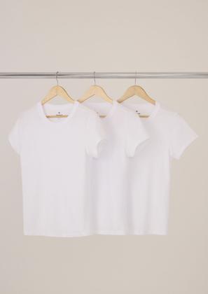 Imagem de Kit 3 Camisetas Hering Slim Básicas Feminina - Branca