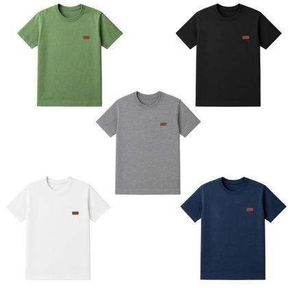 Imagem de Kit 3 Camisetas Manga Curta Juvenil Menino Lisa Verão Roupa Infantil Masculina T-shirt Básica Criança Tamanho 4-14