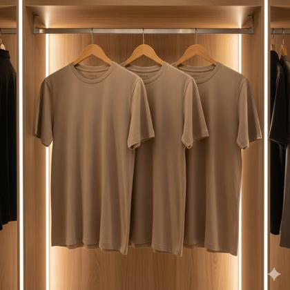 Imagem de Kit 3 Camisetas Masculina Hering Super Cotton