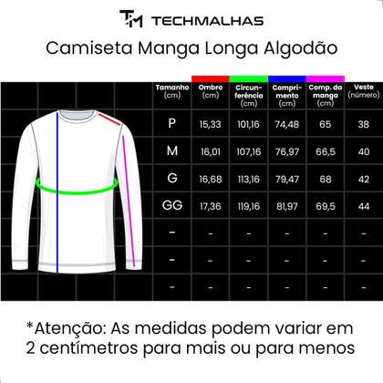 Imagem de Kit 3 Camisetas Masculina Manga longa Algodão Segunda pele com punho