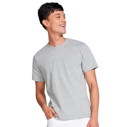 Imagem de Kit 3 Camisetas Masculinas Branco/Preto/Cinza Hering Algodão