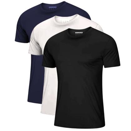 Imagem de Kit 3 Camisetas Masculinas Dry Fit Academia Anti Suor Basica Lisa Corrida