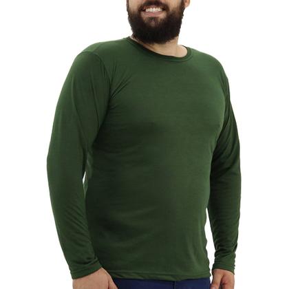 Imagem de Kit 3 Camisetas Masculinas Plus Size Malha Fria Manga Longa