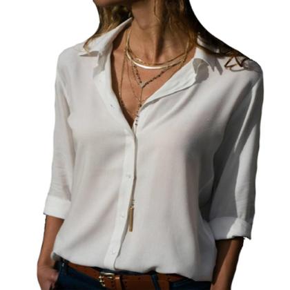 Imagem de Kit 3 Camisetes Camisa Social Manga Longa Com Fechamento Em Botões