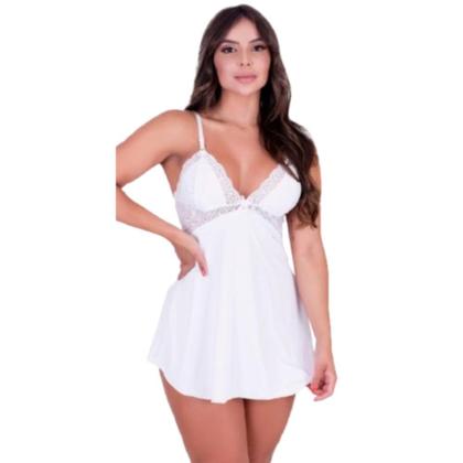 Imagem de Kit 3 Camisola Sensual Com Renda Feminina Decote Nas Costas Alças Ajustáveis Linha Noite Sem Bojo