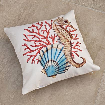 Imagem de Kit 3 Capas Almofada Mar Linho Estrela Cavalo 43x43 +Baguete