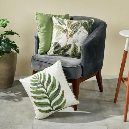 Imagem de Kit 3 Capas de Almofada Decorativa Belchior com Zíper Tecido Especial Estampadas e Lisas 43 x 43cm