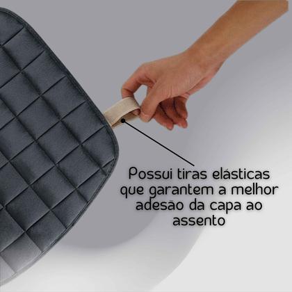 Imagem de Kit 3 Capas De Assento Para Banco de Carro Almofadado Confortável Em Suede Com Porta Objetos