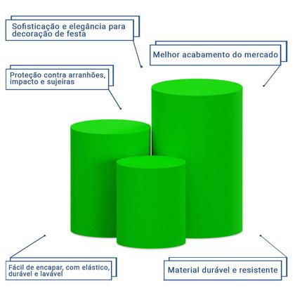 Imagem de Kit 3 Capas de Cilindro P M G Para Festa Sublimado Várias cores Tecido Veste Fácil