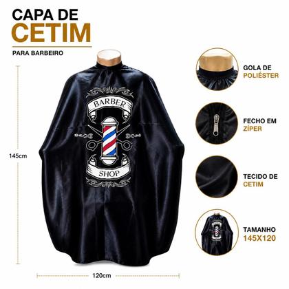 Imagem de Kit 3 Capas De Corte Barbeiro Cabeleireiro Adulto Em Cetim