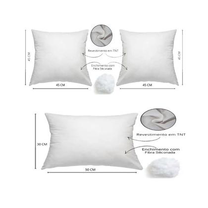 Imagem de Kit 3 Capas para Almofada Drapeada Veludo Quadradas e Retangular Com Enchimento