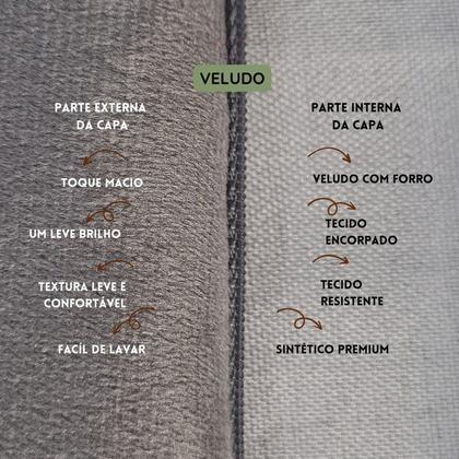 Imagem de Kit 3 Capas para Almofada em Veludo Liso Quadrada 50x50 Várias Cores