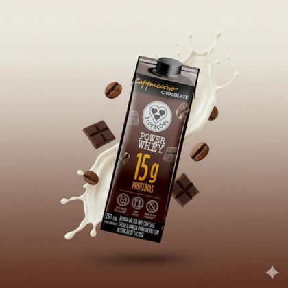 Imagem de Kit 3 cappuccino 15g proteina power chocolate 250ml 3corações