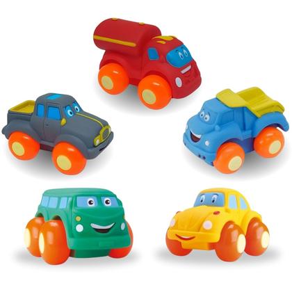 Imagem de Kit 3 Carrinho Soft Cars Mordedor Para Bebê Vinil Atóxico