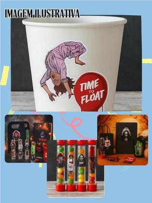 Imagem de Kit 3 Cartelas Adesivo Redondo Halloween Festa Decoração