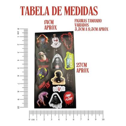 Imagem de Kit 3 Cartelas Adesivo Redondo Halloween Festa Decoração