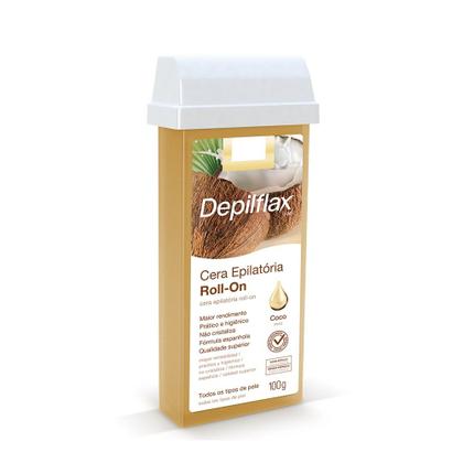 Imagem de Kit 3 Cera Refil Depilação Roll On Quente Depilflax Coco 100g
