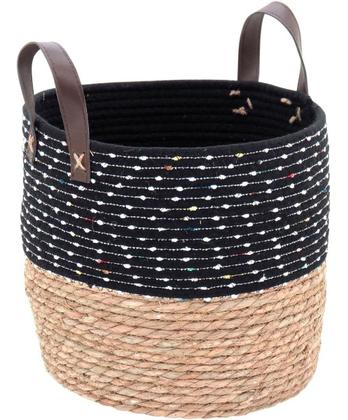 Imagem de Kit 3 cesta decorativa organizadora multiuso kigali fibra preto