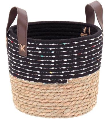 Imagem de Kit 3 cesta decorativa organizadora multiuso kigali fibra preto