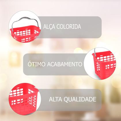 Imagem de Kit 3 Cesta Plastica Comércio 3,5 Litros Com Alça