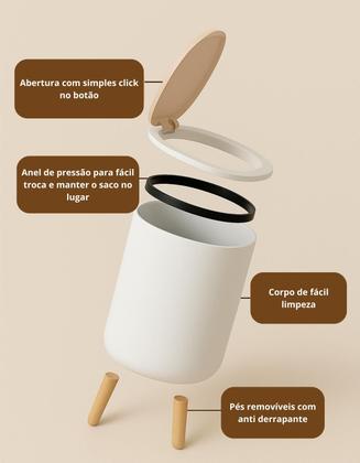 Imagem de Kit 3 Cesto De Lixo Banheiro Cozinha Escritorio Resistente Lixeira