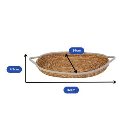 Imagem de Kit 3 Cesto Multiuso De Fibra Natural Algodão Com Alça Grande Médio Pequeno