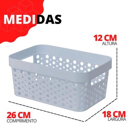 Imagem de Kit 3 Cesto Organizador  s/ Tampa Trama Rattan 4,5L Usual