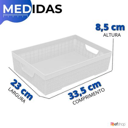 Imagem de Kit 3 Cestos Caixa Organizador Armário Gaveta Lavanderia P M