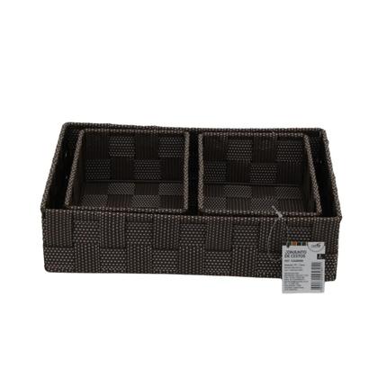 Imagem de Kit 3 Cestos Organizador de Luxo Multiuso Gaveta Organizador