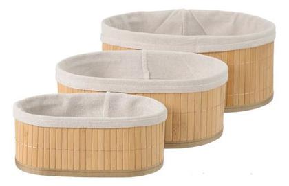 Imagem de Kit 3 Cestos Organizadores Bambu Multiuso Banheiro Brinquedo