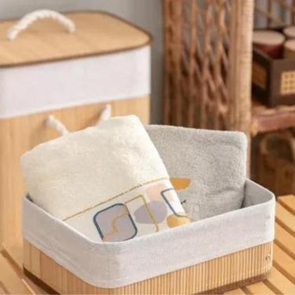 Imagem de Kit 3 Cestos Organizadores De Bambu Natural Para Decoração