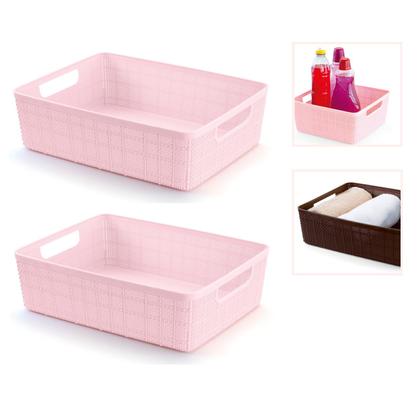 Imagem de Kit 3 Cestos Organizadores Multiuso Rattan Home Organizer P-M-G