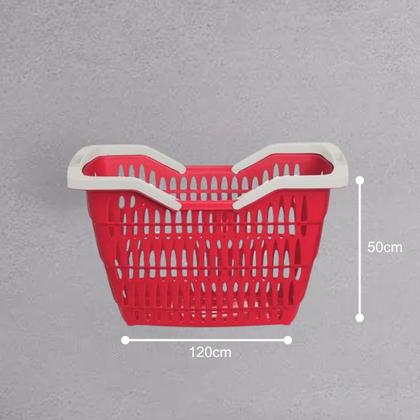 Imagem de Kit 3 Cestos Para Mercado Compras Decoração 12 Litros Com Alças Azul / Branco / Marrom / Preto / Vermelho