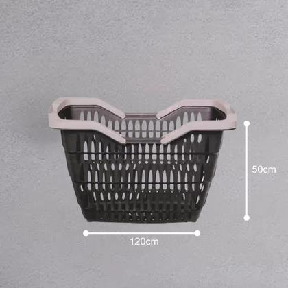 Imagem de Kit 3 Cestos Para Mercado Compras Decoração 12 Litros Com Alças Azul / Branco / Marrom / Preto / Vermelho