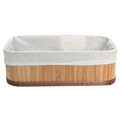 Imagem de Kit 3 Cestos Retangular de Bambu com Forro