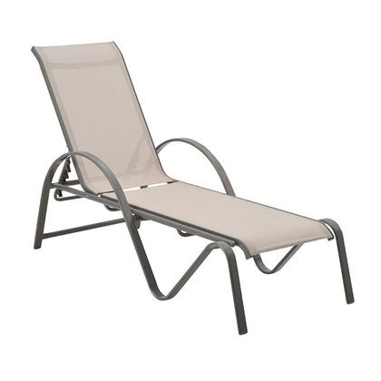 Imagem de Kit 3 Chaise Búzios Amêndoa Alumínio Tela Bege
