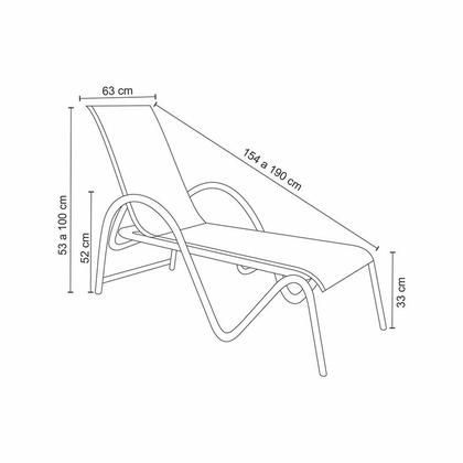 Imagem de Kit 3 Chaise Búzios Amêndoa Alumínio Tela Bege