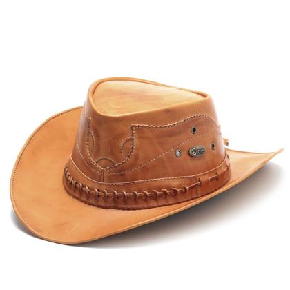Imagem de Kit 3 Chapéu Country Em Couro De Cowboy Boiadeiro