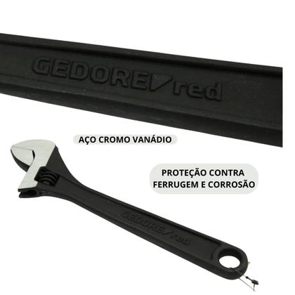 Imagem de Kit 3 Chave Inglesa Ajustavel 8" 10" 12" pol Gedore Red