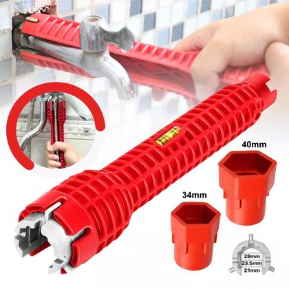 Imagem de Kit 3 Chaves Hidráulica Bombeiro Instalador Pia Torneiro Lavatório Boca 21 a 40mm Multifuncional