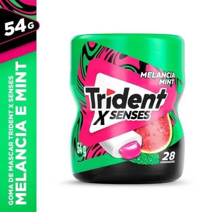Imagem de kit 3 CHICLETE TRIDENT X SENSES MELANCIA MENTA GARRAFA 54G