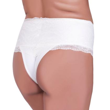 Imagem de Kit 3 Cinta de Algodão com Detalhe em Renda Calcinha Cós Alto Gestante Karen