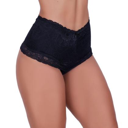 Imagem de Kit 3 Cinta de Algodão com Detalhe em Renda Calcinha Cós Alto Modeladora Karen- c3 KAREN