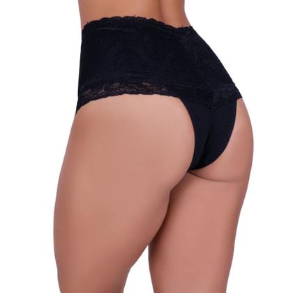 Imagem de Kit 3 Cinta de Algodão com Detalhe em Renda Calcinha Cós Alto Modeladora Karen- c3 KAREN