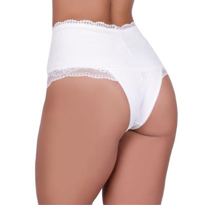 Imagem de Kit 3 Cinta de Algodão com Detalhe em Renda Calcinha Cós Alto Modeladora Karen- c3 KAREN